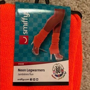 2 - neon orange leg warmers NWT